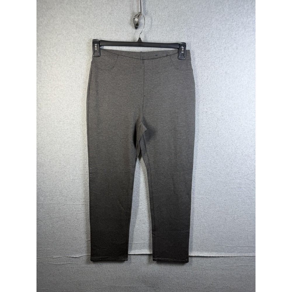 Karen Scott Sport Pants Womens PM Petite Gray Ponte Jegging Pull On Stretch